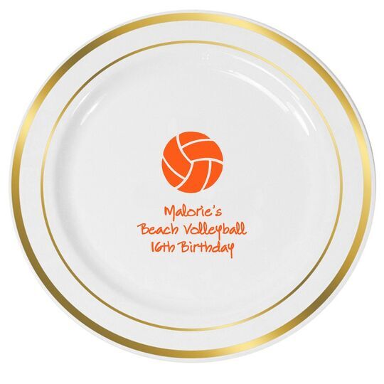 Volleyball Premium Banded Plastic Plates
